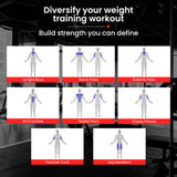 PROFLEX Multi-Station Compact Home Gym Set, 150lbs Weight Plates- M8000 - 45-Degree Angle