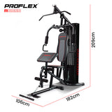 PROFLEX Multi-Station Compact Home Gym Set, 150lbs Weight Plates- M8000 - Rear View