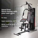 PROFLEX Multi-Station Compact Home Gym Set, 150lbs Weight Plates- M8000 - Extra Image