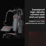 PROFLEX Multi-Station Compact Home Gym Set, 150lbs Weight Plates- M8000 - Side View