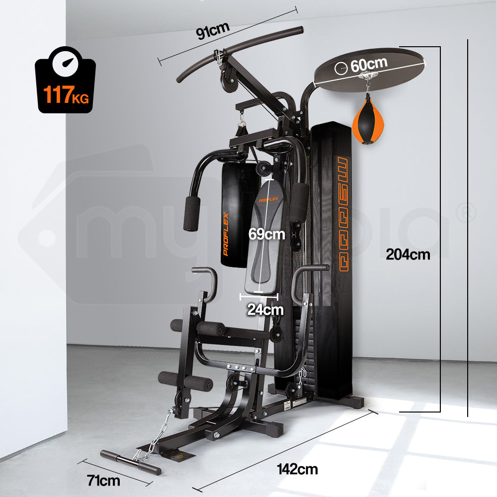 Proflex Bench Press Pull Downs Boxing Multi Station Home Gym- M9000