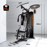 Proflex Bench Press Pull Downs Boxing Multi Station Home Gym- M9000 - Rear View