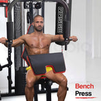 Proflex Red Multi Station Home Gym Set with 100lbs Plates & Boxing Bag- M9500