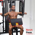 Proflex Red Multi Station Home Gym Set with 148lbs Plates & Boxing Bag- M9500