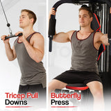 Proflex Red Multi Station Home Gym Set with 148lbs Plates & Boxing Bag- M9500
