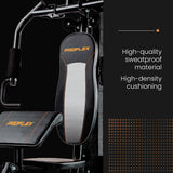 PROFLEX Multi-Station Home Gym Set with 98lbs Weight Plates- M8000 - Side View