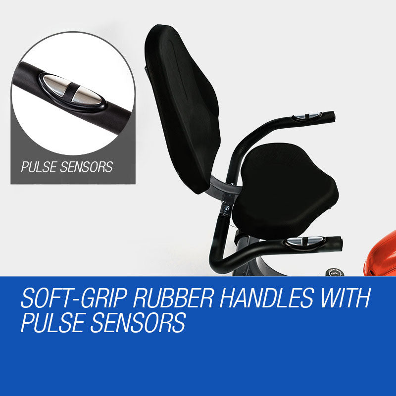 PROFLEX Magnetic Recumbent Exercise Bike Fitness Cycle Trainer with LCD Display