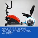 PROFLEX Magnetic Recumbent Exercise Bike Fitness Cycle Trainer with LCD Display