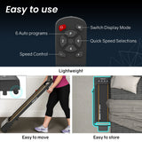PROFLEX Electric Walking Pad Under Desk Treadmill, Remote Control, Compact Foldable Size, Tablet Holder, LCD Display, Walk or Light Jog - Close-Up Angle