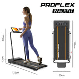 PROFLEX Electric Walking Pad Under Desk Treadmill, Remote Control, Compact Foldable Size, Tablet Holder, LCD Display, Walk or Light Jog - Rear View