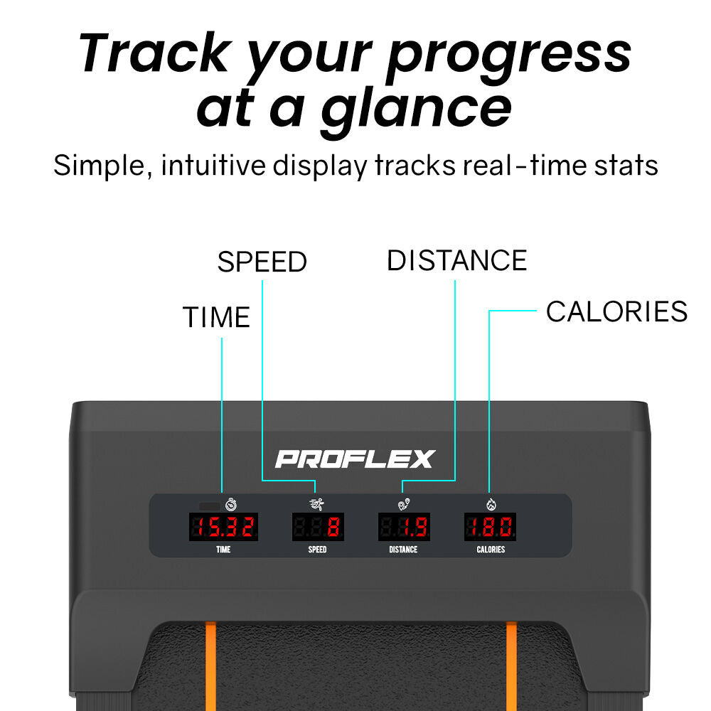 PROFLEX Electric Walking Pad Under Desk Treadmill, Remote Control, Compact Foldable Size, Tablet Holder, LCD Display, Walk or Light Jog