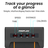 PROFLEX Electric Walking Pad Under Desk Treadmill, Remote Control, Compact Foldable Size, Tablet Holder, LCD Display, Walk or Light Jog - Side View