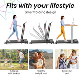 PROFLEX Electric Walking Pad Under Desk Treadmill, Remote Control, Compact Foldable Size, Tablet Holder, LCD Display, Walk or Light Jog