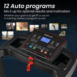 PROFLEX TRX3 Electric Treadmill, Compact Size, Foldable, USB/MP3, Pulse Sensors - Side View