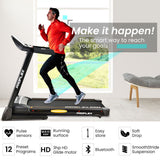 PROFLEX TRX4 Electric Treadmill, Medium Size, Foldable, Suspension, Bluetooth, USB/MP3, Pulse Sensors, Fitness Tracker - Front View