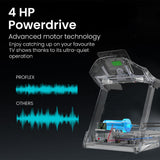PROFLEX TRX9s Electric Treadmill, Large Size, 450mm Belt, Foldable, Suspension, Auto Incline, Bluetooth, Pulse Sensors