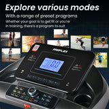 PROFLEX TRX9s Electric Treadmill, Large Size, 450mm Belt, Foldable, Suspension, Auto Incline, Bluetooth, Pulse Sensors