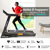 PROFLEX TRX9s Electric Treadmill, Large Size, 450mm Belt, Foldable, Suspension, Auto Incline, Bluetooth, Pulse Sensors - Front View