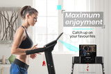 PROFLEX Electric Foldable Compact Treadmill with Bluetooth Speakers, Digital Device Stand - Black