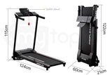 PROFLEX Electric Foldable Compact Treadmill with Bluetooth Speakers, Digital Device Stand - Black