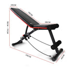 PROFLEX B200 Adjustable Incline Decline Weight Bench with Resistance Bands - Rear View