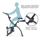 PROFLEX Folding Magnetic Exercise X-Bike - Bicycle Cycling Flywheel Fitness - Front View