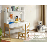 Keezi 2PCS Kids Table and Chairs Set Study Activity Toys Storage Desk Drawer - Rear View