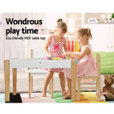 Keezi Kids Table Chair Set Children Storage Study Desk Toy Play Game Chalkboard - Top-Down View