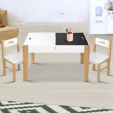 Keezi Kids Table Chair Set Children Storage Study Desk Toy Play Game Chalkboard - 45-Degree Angle