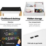 Keezi Kids Table Chair Set Children Storage Study Desk Toy Play Game Chalkboard - Close-Up Angle