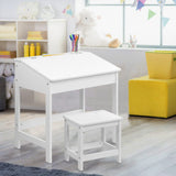 Keezi 2PCS Kids Table and Chairs Set Activity Children Playing Toys Study Desk - Close-Up Angle