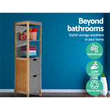 Artiss Bathroom Cabinet 115cm Bamboo Shelf - Side View