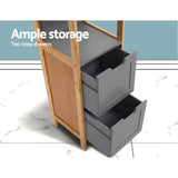Artiss Bathroom Cabinet 115cm Bamboo Shelf - Rear View