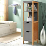 Artiss Bathroom Cabinet 115cm Bamboo Shelf - Low Angle