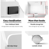 Keezi 4 Tiers Kids Bookshelf Storage Organiser Children Bookcase Drawers Display - Rear View