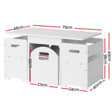 Keezi 3PCS Kids Table and Chairs Set Storage Toys Play Activity Desk - Front View