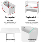 Keezi 3PCS Kids Table and Chairs Set Storage Toys Play Activity Desk