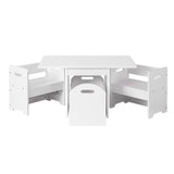 Keezi 3PCS Kids Table and Chairs Set Storage Toys Play Activity Desk - Low Angle