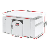 Keezi 3PCS Kids Table and Chairs Set Storage Toys Play Activity Desk - Front View