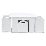 Keezi 3PCS Kids Table and Chairs Set Storage Toys Play Activity Desk - Side View