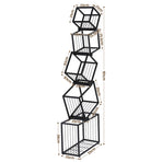 Artiss 5-Tier Bookshelf Metal Geometric Display Shelf Storage Organizer Black