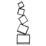 Artiss 5-Tier Bookshelf Metal Geometric Display Shelf Storage Organizer Black