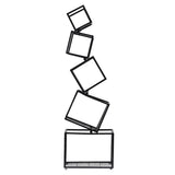 Artiss 5-Tier Bookshelf Metal Geometric Display Shelf Storage Organizer Black - Top-Down View