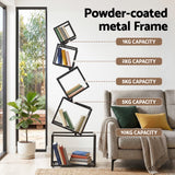 Artiss 5-Tier Bookshelf Metal Geometric Display Shelf Storage Organizer Black - Rear View