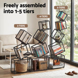 Artiss 5-Tier Bookshelf Metal Geometric Display Shelf Storage Organizer Black - Close-Up Angle