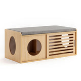 Artiss Pet Ottoman Footrest Bench with MDF Frame 100kg Capacity Natural - Front View