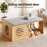 Artiss Pet Ottoman Footrest Bench with MDF Frame 100kg Capacity Natural - Rear View