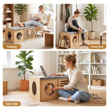 Artiss Pet Ottoman Footrest Bench with MDF Frame 100kg Capacity Natural - Low Angle