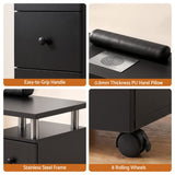 Artiss Manicure Table Nail Desk with Built-in Dust Collector Beauty Salon Station Drawers Shelves Wrist Cushion Wheels Black - Low Angle