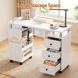 Artiss Manicure Table Nail Desk with Built-in Dust Collector Beauty Salon Station Drawers Shelves Wrist Cushion Wheels White - Close-Up Angle
